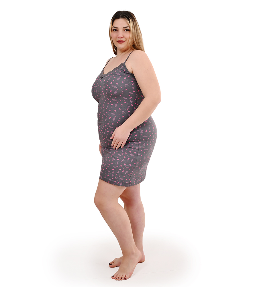 Νυχτικό με λεπτή τιράντα γκρί