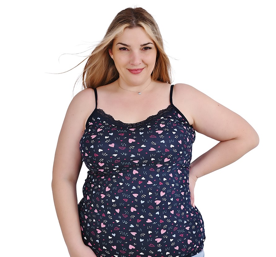 Plus size undershirt with lace