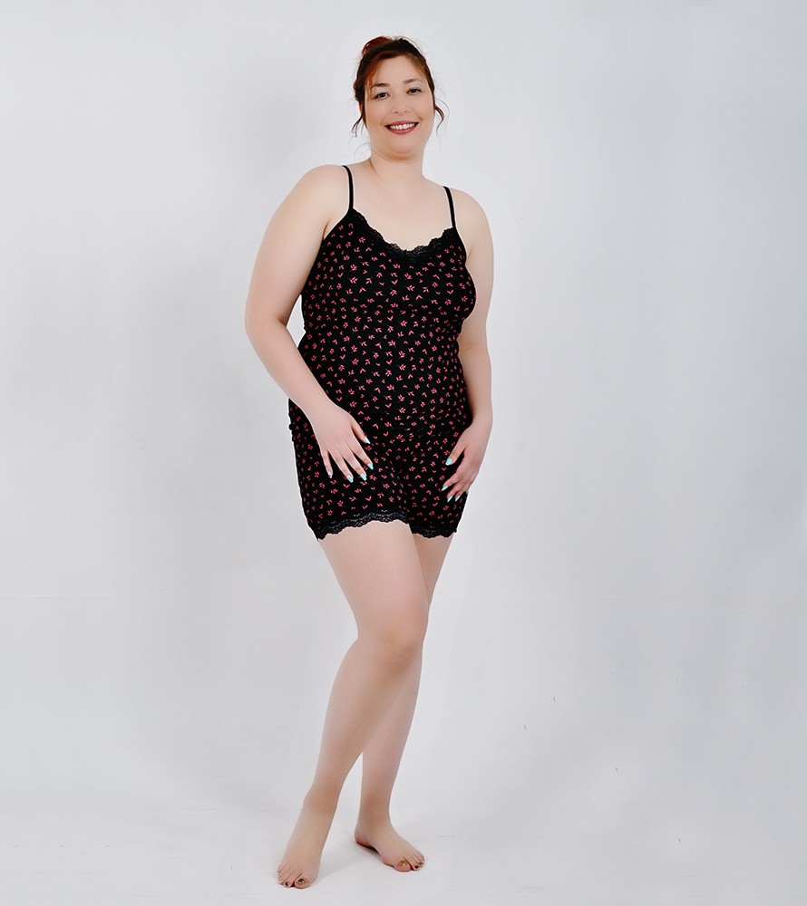 Βαμβακερό σετ πιτζάμας plus size