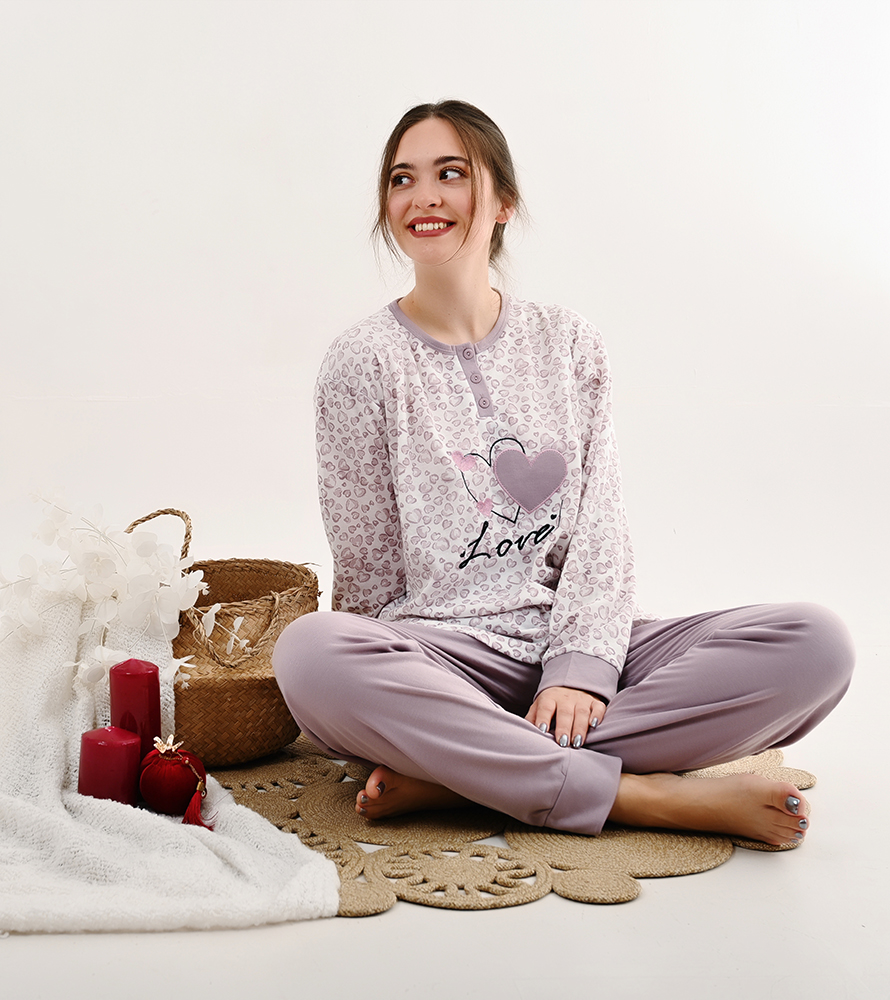 SOF_0442 Υπερμεγέθη πυτζάμα μωβ λιλά