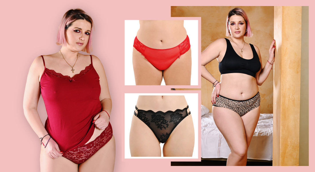 Plus size εσώρουχα σε κόκκινο, μαύρο και λεοπάρ σχέδιο με δαντελένιες λεπτομέρειες